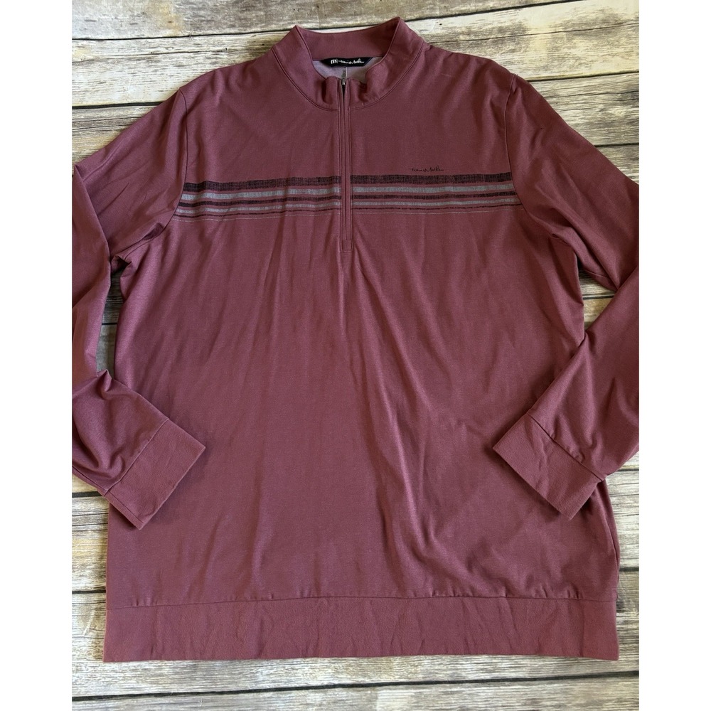 Travis Mathew in the line up 1/4 zip XXL pullover shirt roan rouge golf